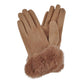 Taupe Fluffy Faux Fur Suede Touch Smart Gloves, give your look so much eye-catchy with gloves, a cozy feel. It's very attractive looking that will save you from cold and chill on cold days and the winter season. A pair of these gloves are awesome winter gift for your family, friends, anyone you love, and even yourself.