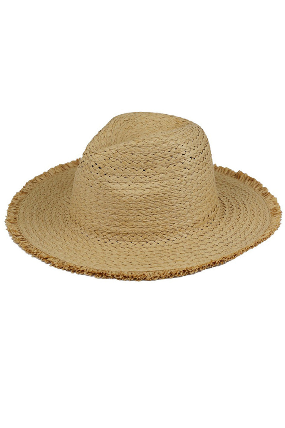 Taupe Frayed Solid Straw Hat features advanced fibre craftsmanship, with controlled fraying that adds texture while maintaining structure. It's a solid build that uses a unique density gradient to enhance UV protection where it's needed most. The crown design includes subtle ergonomic curves to evenly distribute pressure, and the brim is reinforced to keep its shape. The natural straw is specially treated to resist humidity and deformation, without losing its breathable quality or authentic look. 