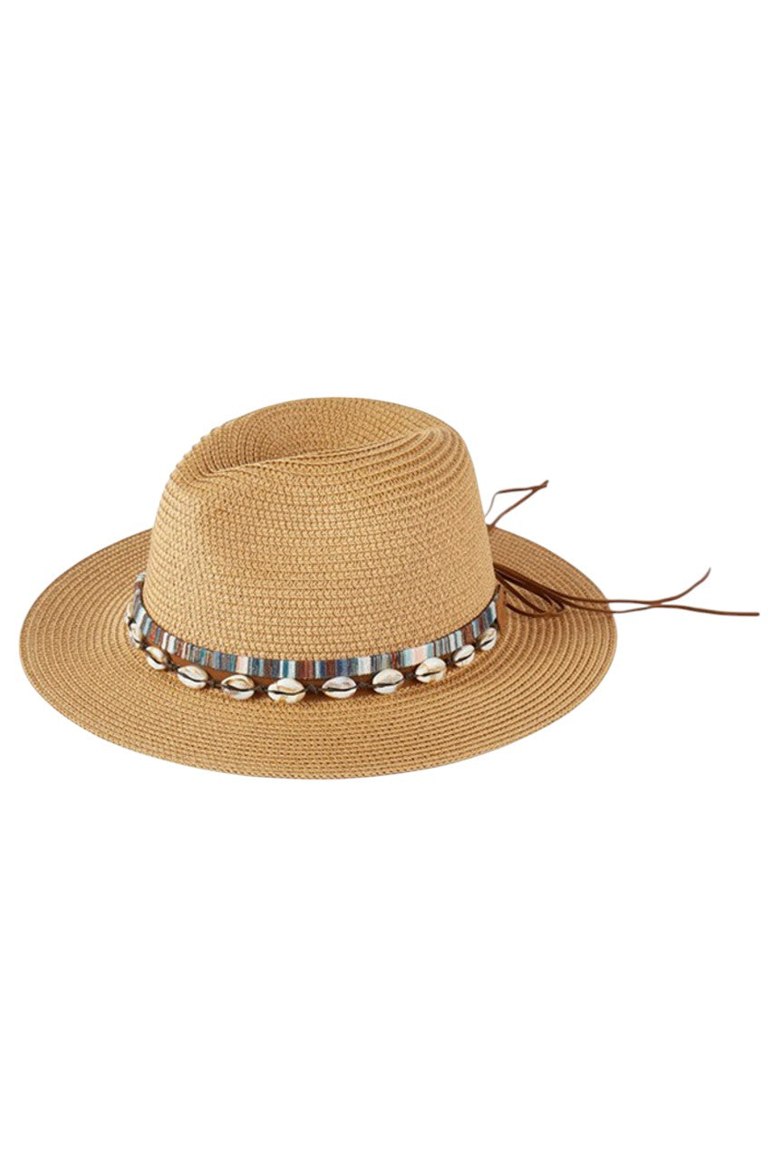 Taupe Shell and Multi Color Band Trim Summer Sun Hat combines sophisticated design with practical sun protection. The distinctive shell embellishment and artfully arranged multi-colour band trim create visual interest while maintaining structural integrity. Engineered with advanced materials that block harmful UV rays, this hat provides optimal shade for the face and neck while ensuring proper ventilation
