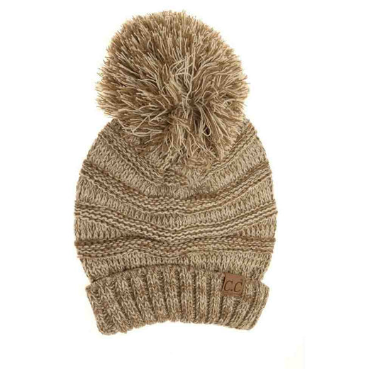Taupe Tri-Color Slouchy Pom CC Beanie expertly blends functionality with fashion. Crafted from a soft, durable fabric, its tri-color pattern offers a sophisticated, versatile aesthetic. The slouchy fit ensures comfortable wear, while the pom adds a stylish accent. Ideal for cold weather, this beanie provides dependable warmth without sacrificing modern appeal, making it an essential accessory for refined winter dressing. 