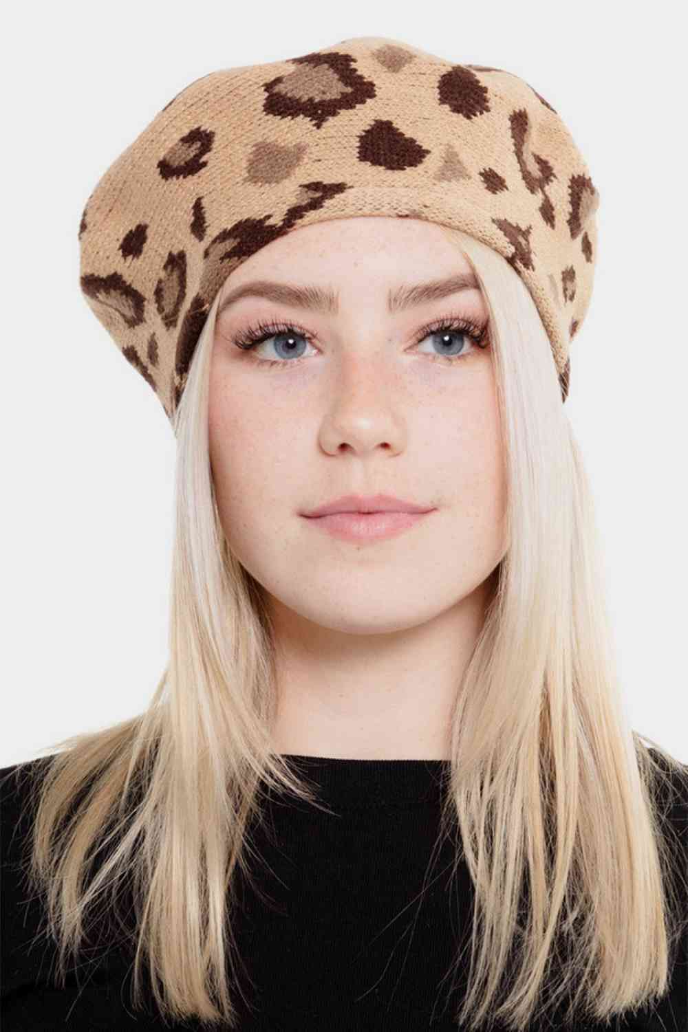 Taupe Elevate your style with this Leopard Stretchy Beret, a chic accessory that blends pattern and comfort. Crafted from 100% acrylic, it delivers a soft, lightweight feel that moves with you throughout the day. The stretchy design ensures a secure, adjustable fit for all head sizes, while the durable fabric resists pilling and holds its shape beautifully. Whether you're dressing up a casual outfit or adding polish to a more refined look, this leopard print beret brings instant sophistication and personali