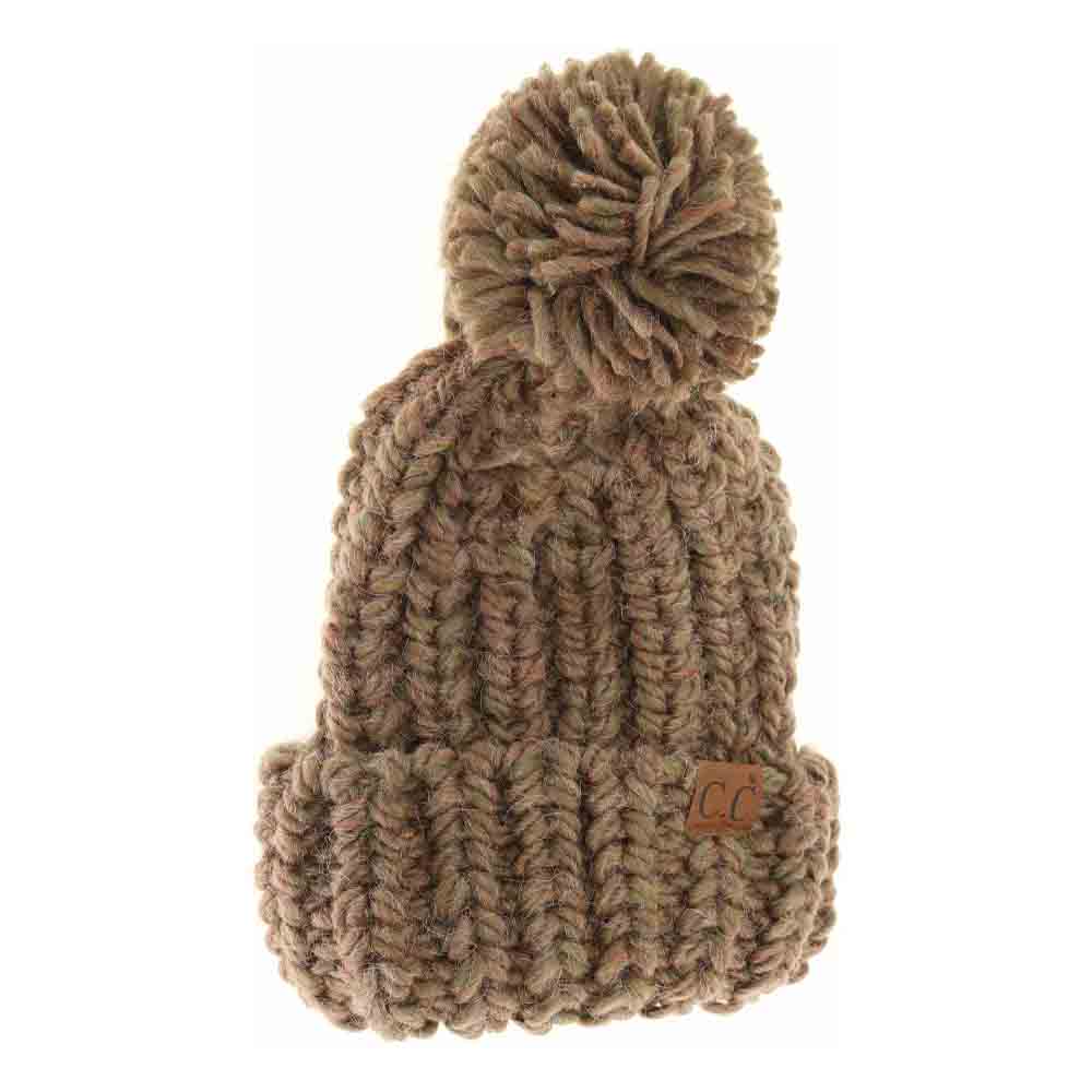 TaupeMix Chunky Knit Yarn Pom C.C Beanie offers expert craftsmanship combining warmth and style in one accessory. Its dense yarn knit provides superior insulation, making it ideal for cold climates. The textured knit pattern ensures durability, while the classic pom pom adds a refined, casual appeal. Designed for a comfortable fit, this beanie maintains warmth without sacrificing breathability, making it a must-have for both outdoor enthusiasts and everyday wear.