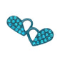 Teal-Pave Heart Stud Earrings are expertly crafted with precision and detail. Each earring is adorned with delicate pave hearts, adding a touch of elegance to any outfit. Made with high-quality materials, these earrings are sure to make a statement and stand the test of time. Elevate your style with these stunning studs.