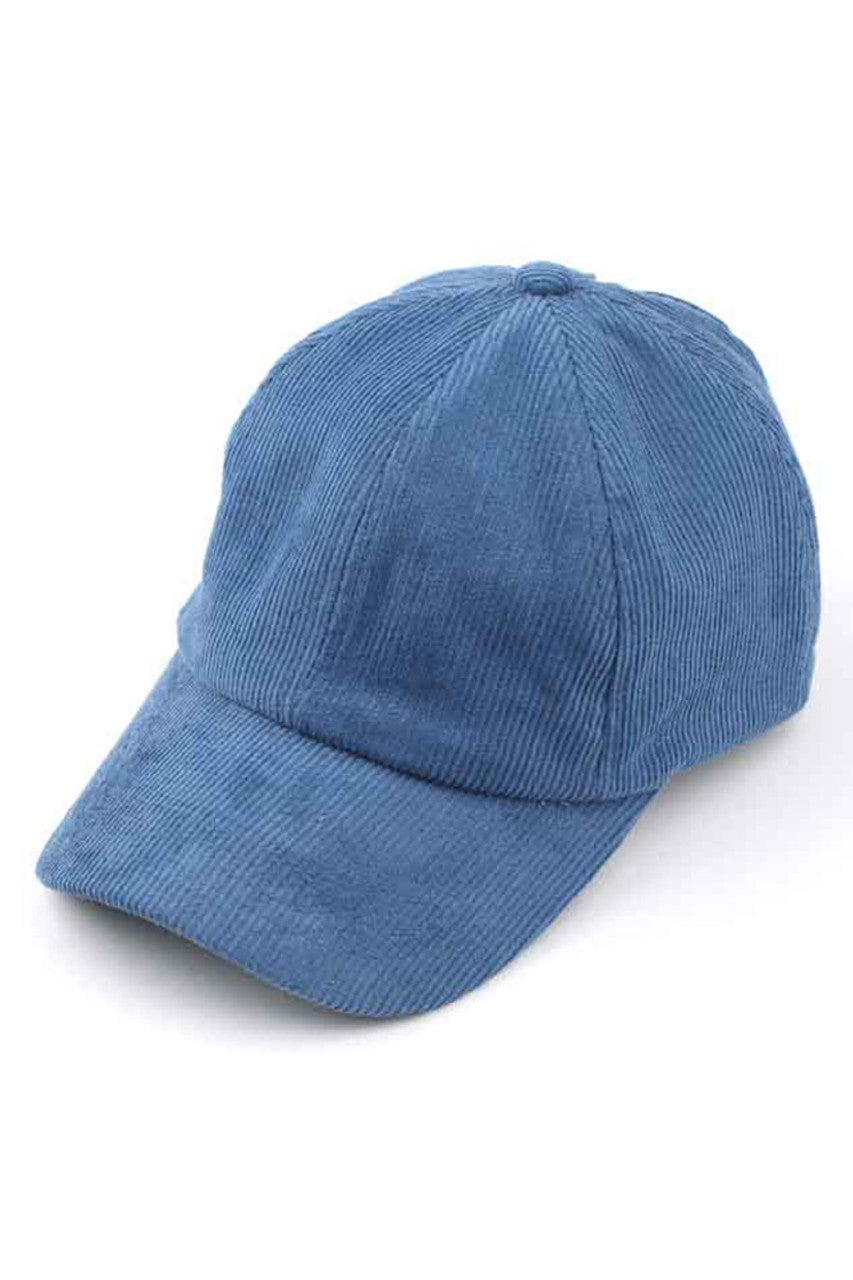Teal Denim CORDUROY CRISS CROSS PONY CAP combines comfort and style with its soft corduroy material and unique criss cross design. Keep your hair in place and add a touch of sophistication to any outfit. A must-have accessory for any fashion-forward individual.