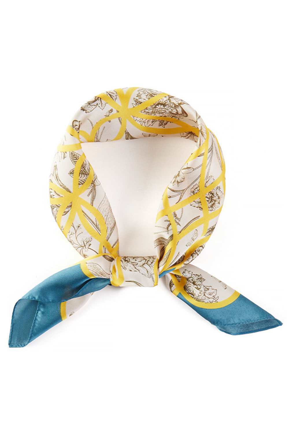 Teal Elevate your accessory game with this versatile bandana scarf featuring a striking geometric pattern. Crafted from 100% polyester, this lightweight piece delivers a silky-smooth feel against your skin, making it perfect for any season. At 27.5" x 27.5", it's the ideal size for styling around your neck, head, or as a chic accent to your outfit. Whether you're dressing up or down, this printed scarf adds instant flair and sophistication to your look.