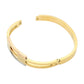 Three Tone Stainless steel three-tone hinged bangle bracelet is expertly crafted for a durable and stylish accessory. With its sturdy construction and three complementary tones, this bracelet is designed to add a touch of sophistication to any outfit. The hinged design allows for easy wear and removal, making it a convenient and versatile accessory.