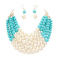 Chunky Multi Strand Pearl Bib Necklace