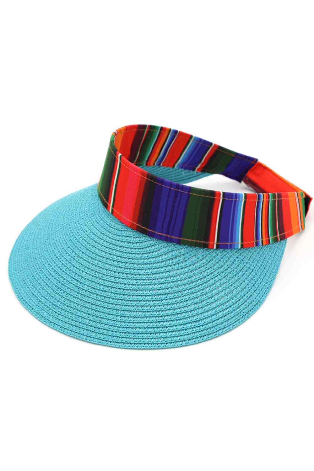 Turquoise Stay cool and stylish with this Serape Visor Hat, crafted from a breathable blend of 90% paper and 10% polyester. The lightweight paper construction provides exceptional comfort during warm weather, while the polyester adds durability for everyday wear. Perfect for beach days, outdoor adventures, or casual outings, this visor keeps the sun at bay without the weight.