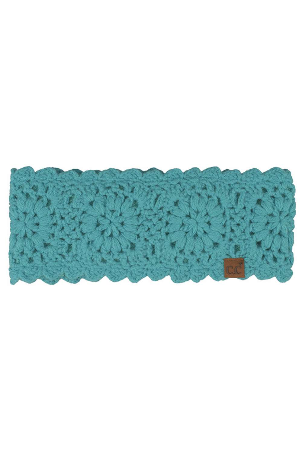 Turqoise Wrap your head in cozy comfort with this charming C.C Flower Pattern Crocheted Headwrap. Featuring an intricate flower design crafted from soft 100% acrylic, this winter headband offers warmth without the bulk. The generous 10" x 4" dimensions provide a perfect fit for one size, making it an easy grab-and-go accessory for chilly days. Whether you're heading out for errands or settling in at home, this versatile headwrap adds a touch of style while keeping you snug and warm.