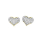 Two-Tone-14K Gold Plated CZ Stone Paved Heart Stud Earrings add a touch of elegance to any outfit. Made with high-quality materials, these earrings feature a beautiful heart shape filled with sparkling CZ stones. The 14K gold plating ensures long-lasting shine and the stud design makes them comfortable to wear. Elevate your style with these stunning earrings. 