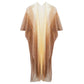 Gold Two Tone Lurex Kimono Poncho is a versatile and stylish addition to any wardrobe. Made with a unique Lurex fabric, it adds a touch of shimmer to your outfit. Its kimono design offers a comfortable and flattering fit, making it suitable for any body type. Perfect for adding a pop of color and sparkle to your outfit. 