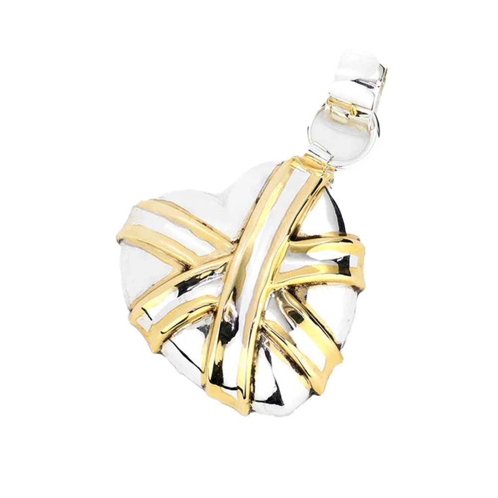 Two-Tone-Metal Heart Pendant combines expert craftsmanship with a minimalist design to create a piece that resonates with understated elegance. Crafted from high-quality metal, this pendant offers durability and a polished finish, making it suitable for both everyday wear and special occasions. Its classic heart shape carries timeless symbolic value, making it an ideal accessory or thoughtful gift for meaningful moments. 