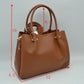 Minimalist Structured Satchel Bag with Detachable Long Strap - Off White - Satchel Bag
