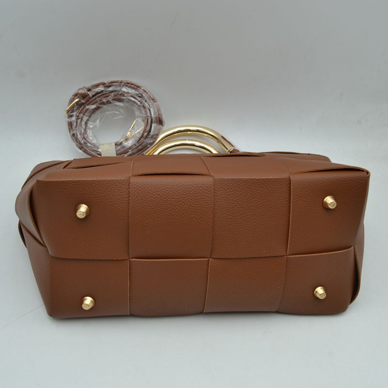 Wide Woven Accent Top Handle Satchel Crossbody Bag - Crossbody Bag