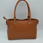 Textured Top Handle Handbag with Metallic Turn-Lock Accent - Hand Bag