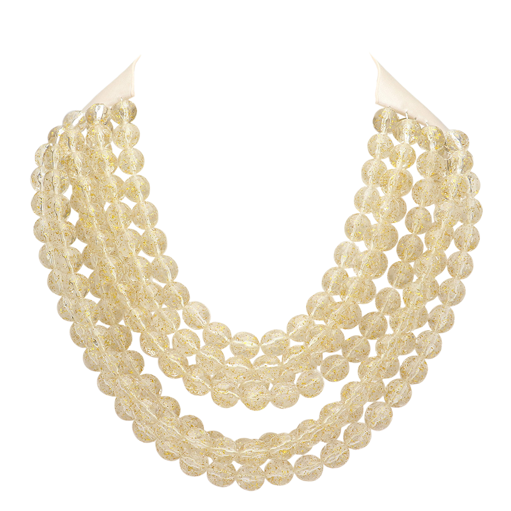crystal chunky acrylic beaded multi-strand necklace with magnetic clasp