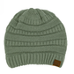 C.C Ribbed Kit Solid Color Beanie - Dusty Grey - Beanie Hats