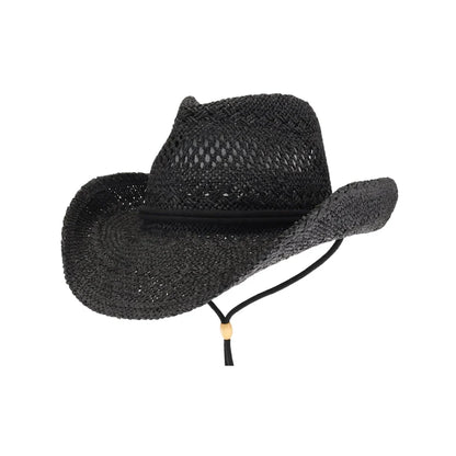 C.C Women's Solid Cowboy Hat with Chin Strap
