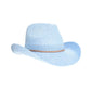 Sky Blue C.C brand sequin cowboy hat with curved brim and sparkly finish