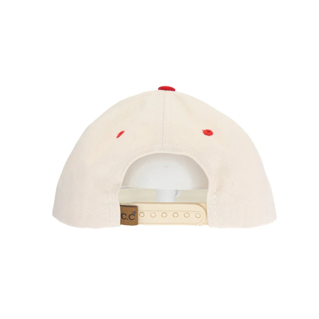 C.C Two Tone with Retro Stripe Cotton Trucker Cap