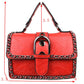 Vintage Crossbody Satchel Bag with Chain Trim - Satchel Bag