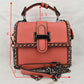 Women’s Structured Top-Handle Crossbody Bag with Woven Chain Trim - Crossbody Bags