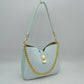 Chain Accent Shoulder Bag with Center Snap Closure - Mint - Shoulder Bag