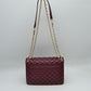 Quilted Flap Shoulder Bag with Woven Chain Strap - Shoulder Bag