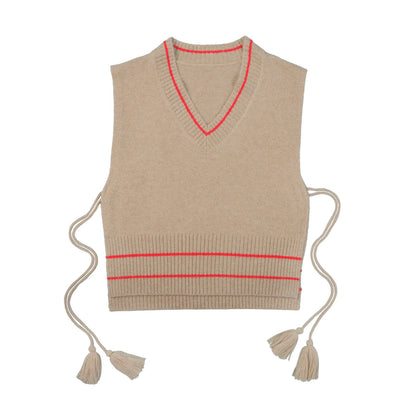 C.C Stripe With Tassel Vest
