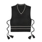 C.C Stripe With Tassel Vest