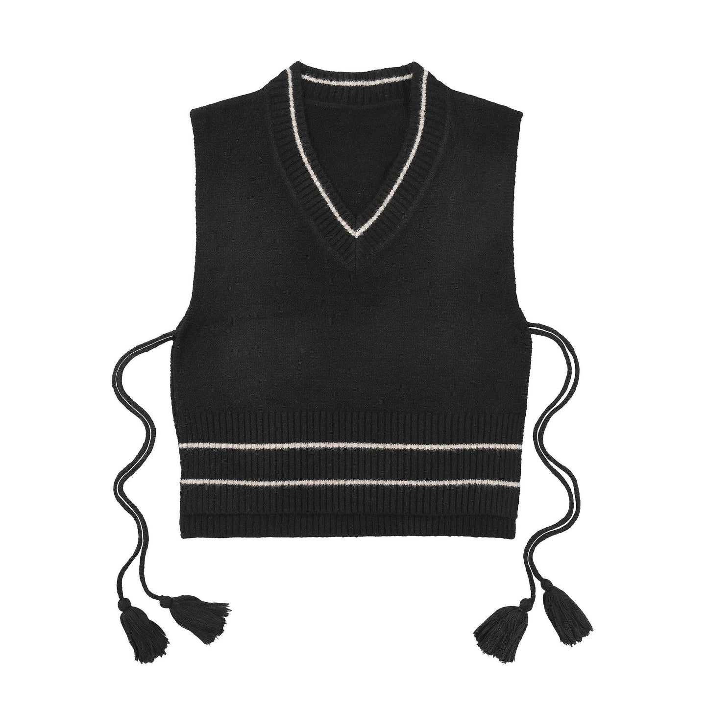 C.C Stripe With Tassel Vest