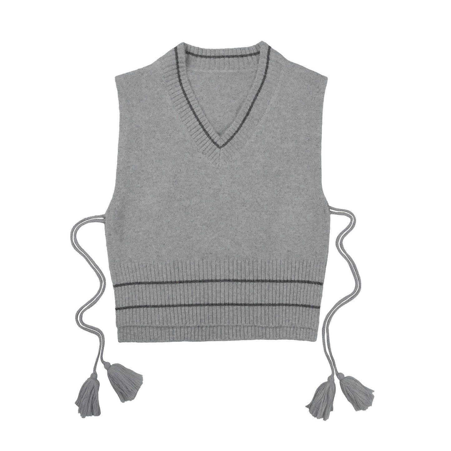 C.C Stripe With Tassel Vest