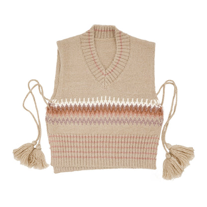 C.C Multi Color Chevron With Tassel Vest