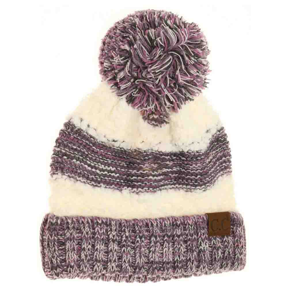Violet-Popcorn Heathered Knit Pom Beanie combines textured warmth with classic style. Crafted with a heathered knit pattern, it provides cozy insulation while maintaining breathability. The playful pom adds a timeless finishing touch, making this beanie both functional and fashionable for cold-weather wear. Ideal for layering during outdoor activities or everyday casual looks. 