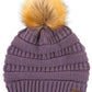 Violet Stay warm and cozy with this classic C.C Pom Pom Knit Beanie, crafted from 100% soft acrylic for all-day comfort. The ribbed knit design adds texture and durability, while the signature pom pom on top brings a playful touch to any winter outfit. One size fits most, making it the perfect accessory for everyone. Ideal for cold weather adventures or casual everyday wear.