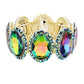 Rhinestone Trim Oval Crystal Stretch Evening Bracelet - Vitrail - Bracelets