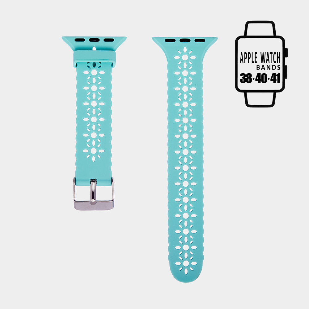 Madeline Love Mint Cutout Pattern Apple Watch Silicone Band - Watches