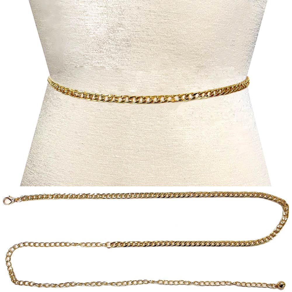 Madeline Love Gold Curb Chain Waist Belt - Hair Accessories - desc