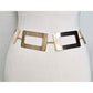 Madeline Love Gold Geometric Rectangular Link Waist Chain Belt - Hair Accessories - desc