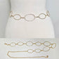 Madeline Love Gold Rhinestone Pave Oval Link Waist Chain Belt - Hair Accessories - desc