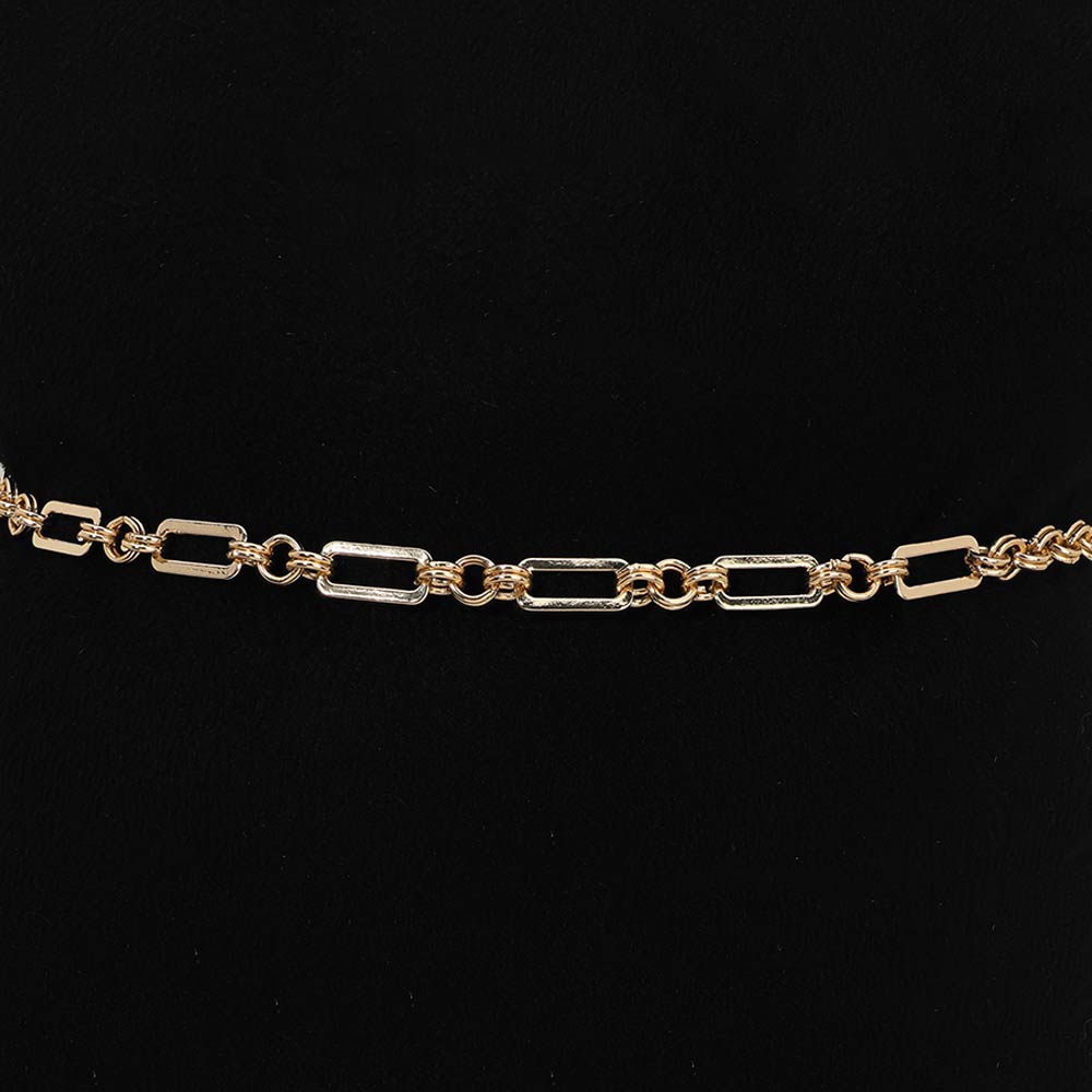 Madeline Love Gold Minimalist Link Waist Chain Belt - Hair Accessories - desc