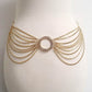 Madeline Love Gold Ring Centered Multi Layered Waist Chain Belt - Hair Accessories - desc