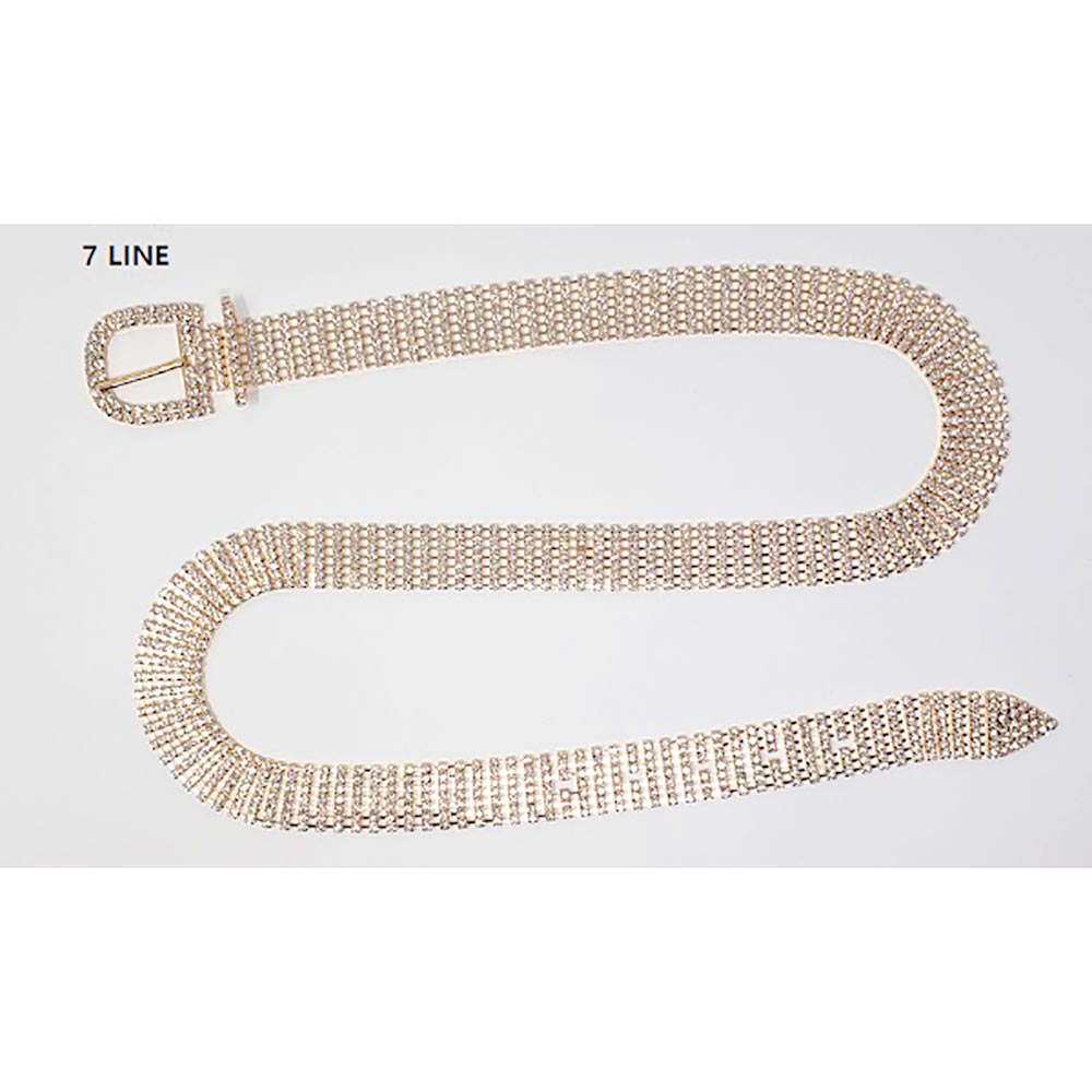 Madeline Love Gold 7Rows Rhinestone Pave Belt - Hair Accessories - desc