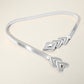 Madeline Love Rhodium Abstract Buckle Accented Stretch Metal Waist Belt - Hair Accessories - desc