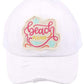C.C DISTRESSED BEACH PLEASE PATCH PONYCAP - White - Pony Cap
