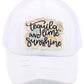 C.C TEQUILA LIME AND SUNSHINE PATCH PONYCAP - White - Pony Cap