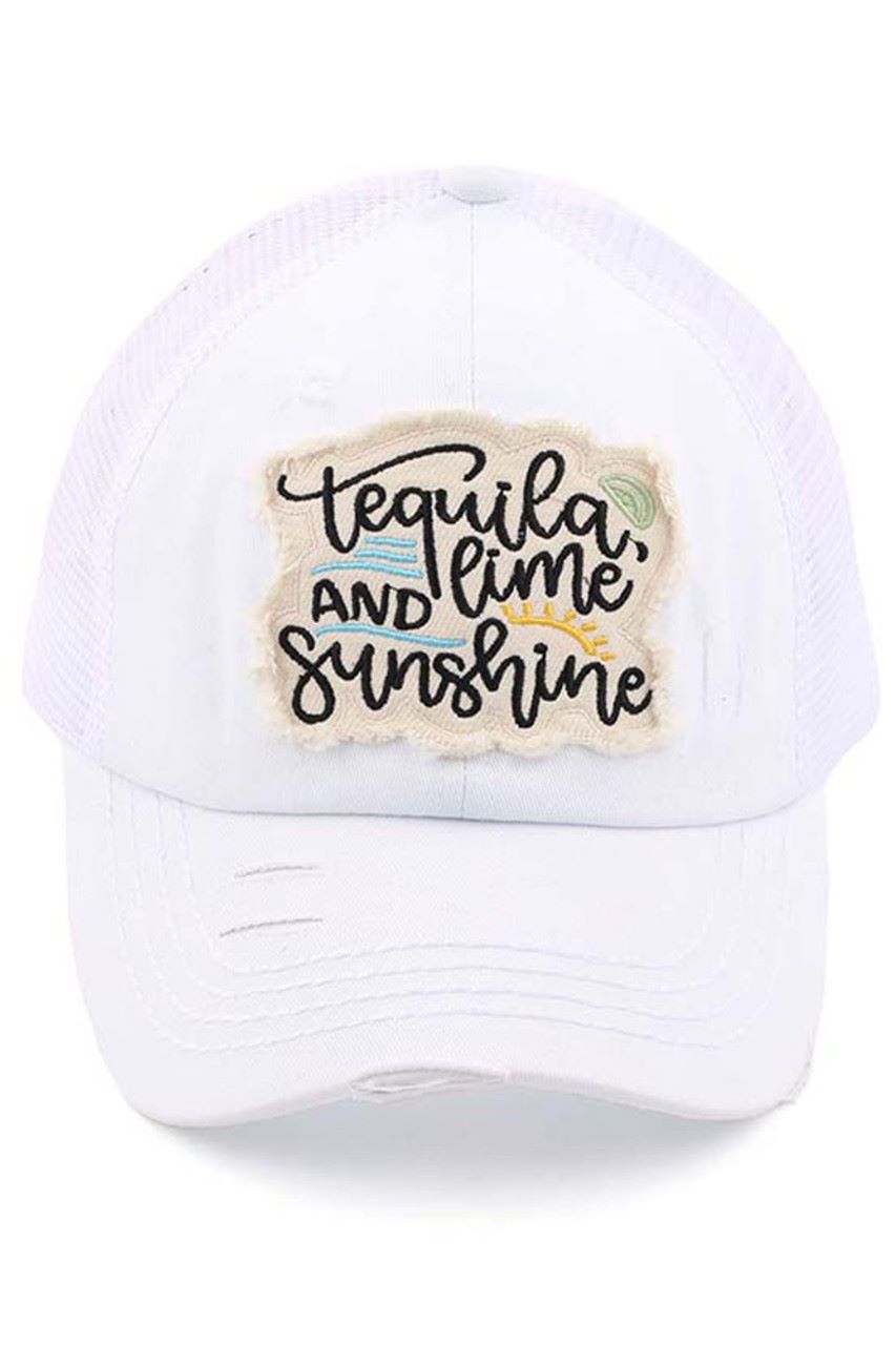 C.C TEQUILA LIME AND SUNSHINE PATCH PONYCAP - White - Pony Cap