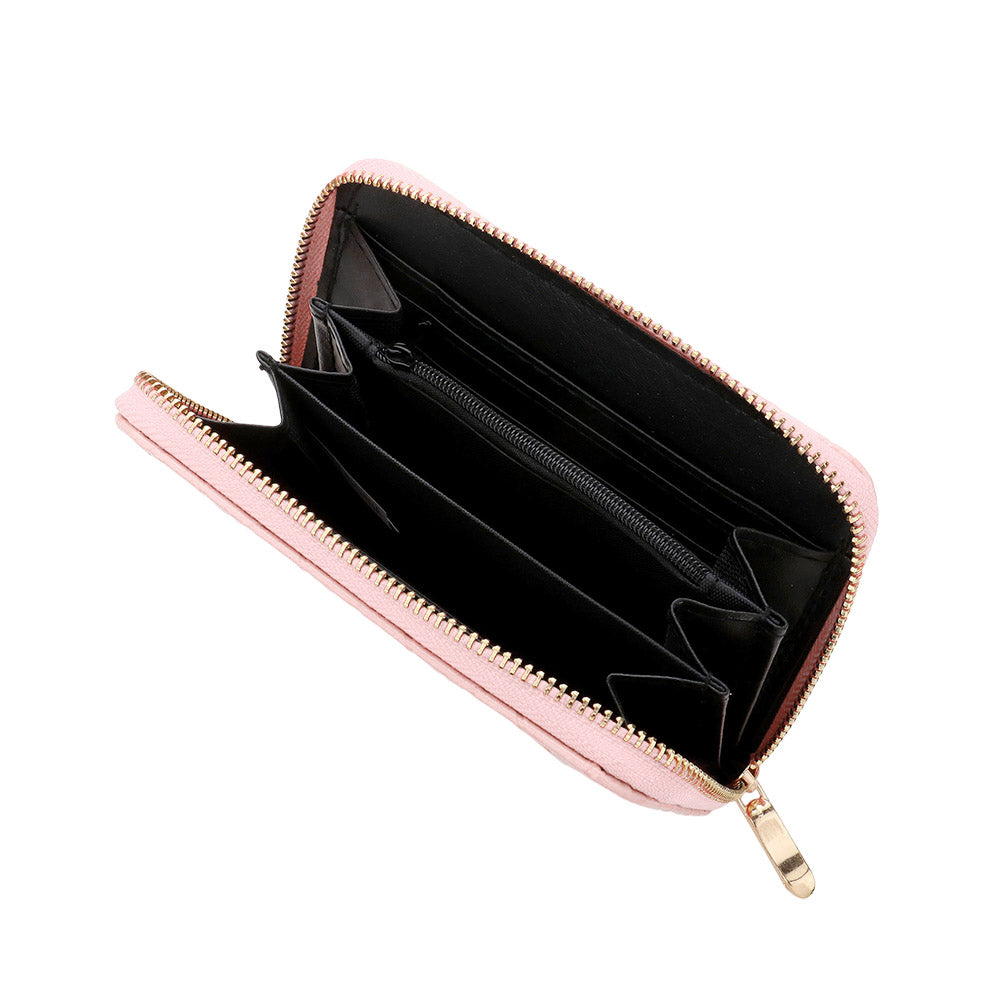 Madeline Love Pink Diamond Patterned Solid Wallet - Bags & Wallets - desc