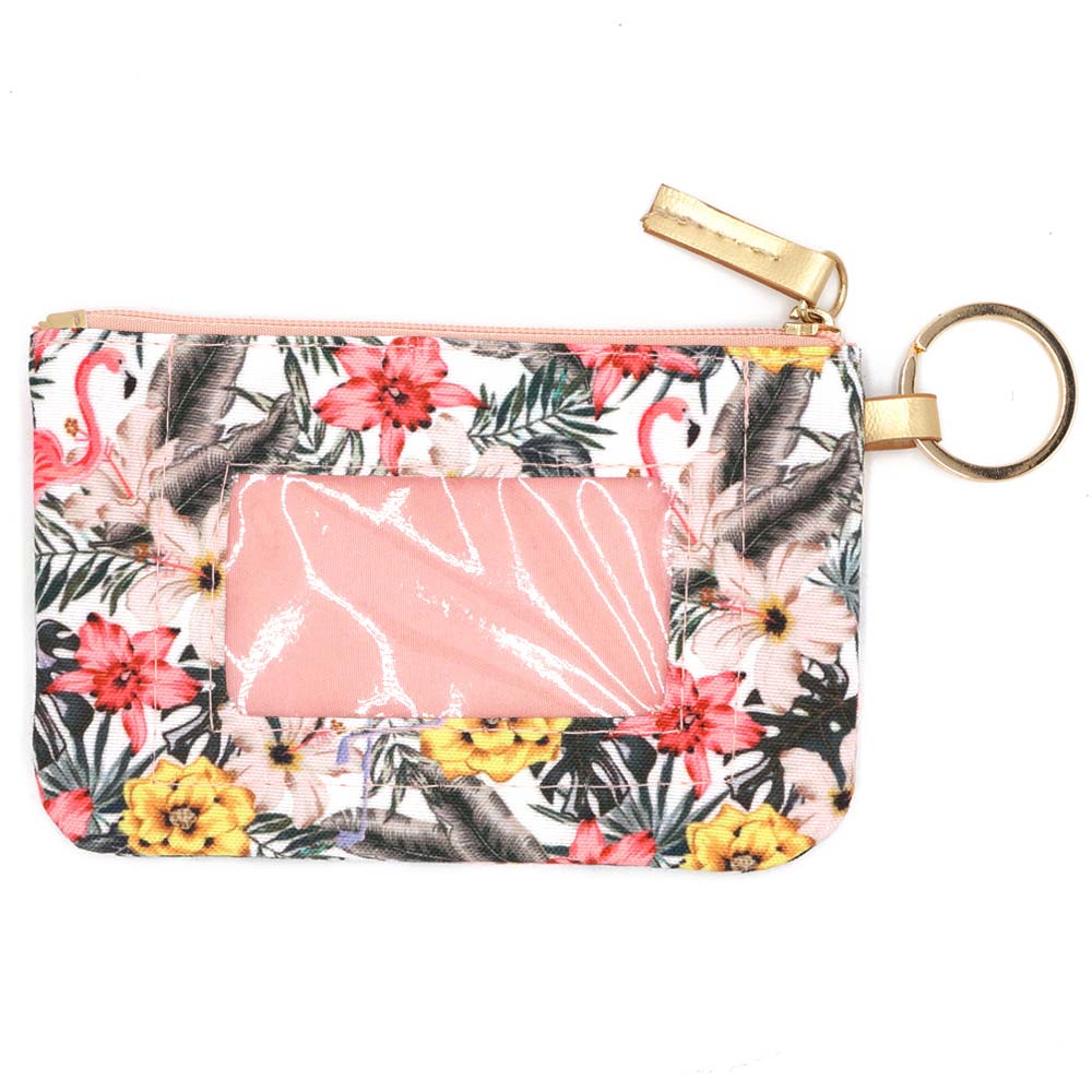 Madeline Love Pink Flamingo Flower Patterned ID Wallet Detachable Lanyard - Bags & Wallets - extra