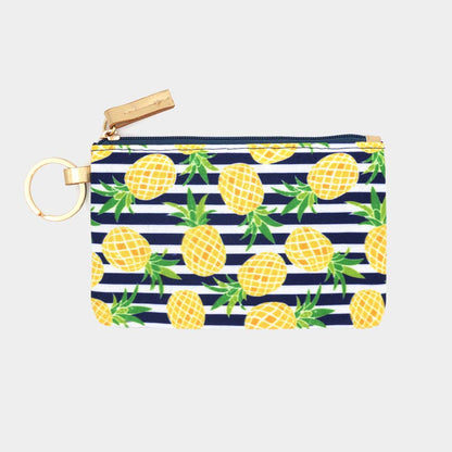 Madeline Love Navy Pineapple Accented Striped ID Wallet Detachable Lanyard - Bags & Wallets
